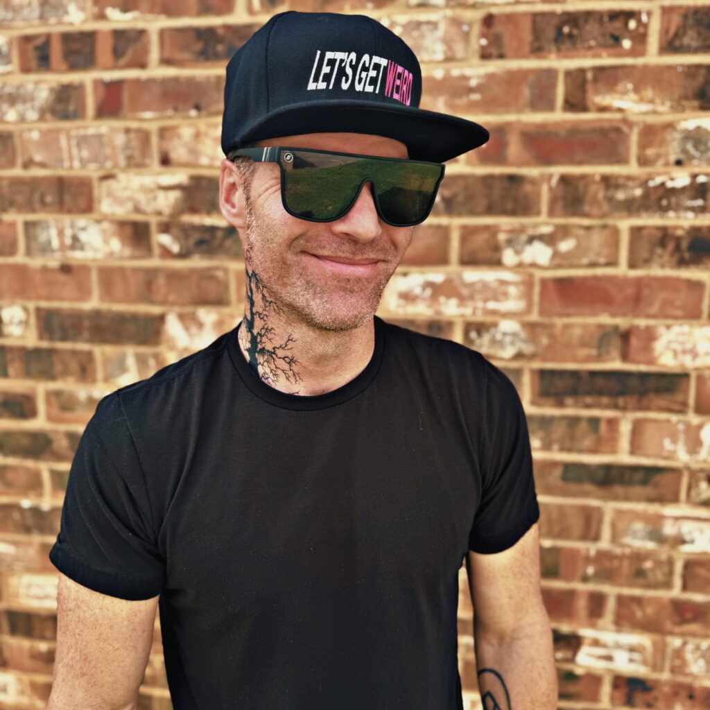 LET'S GET WEIRD Black Flat Billed Snapback Hat