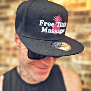 FREE TITTIE MASSAGES Black Flat Billed Snapback Hat